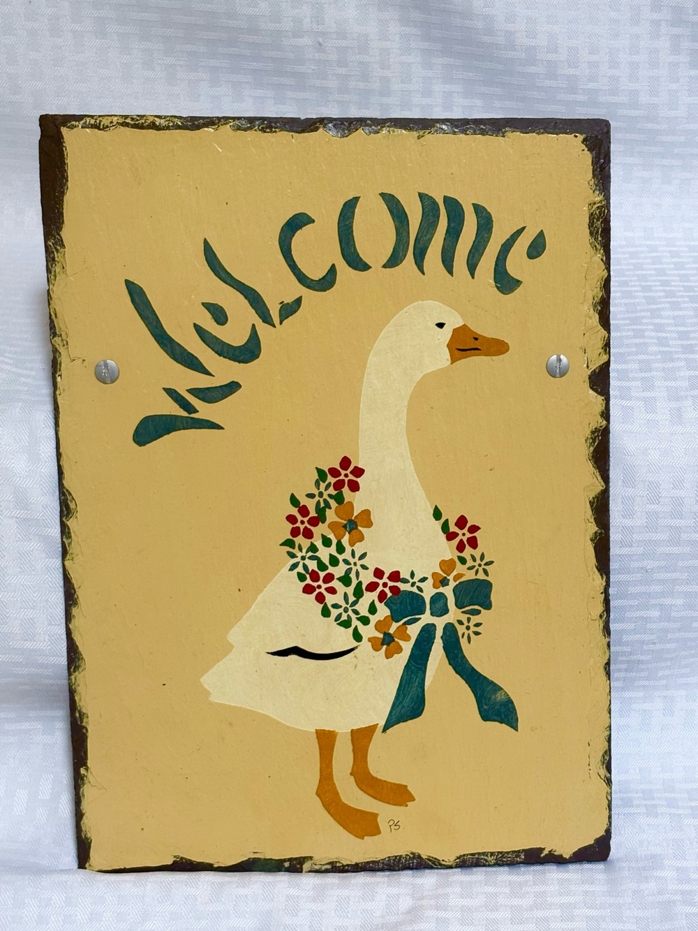 Cape Cod Stencil Co. Slate Welcome Goose Sign